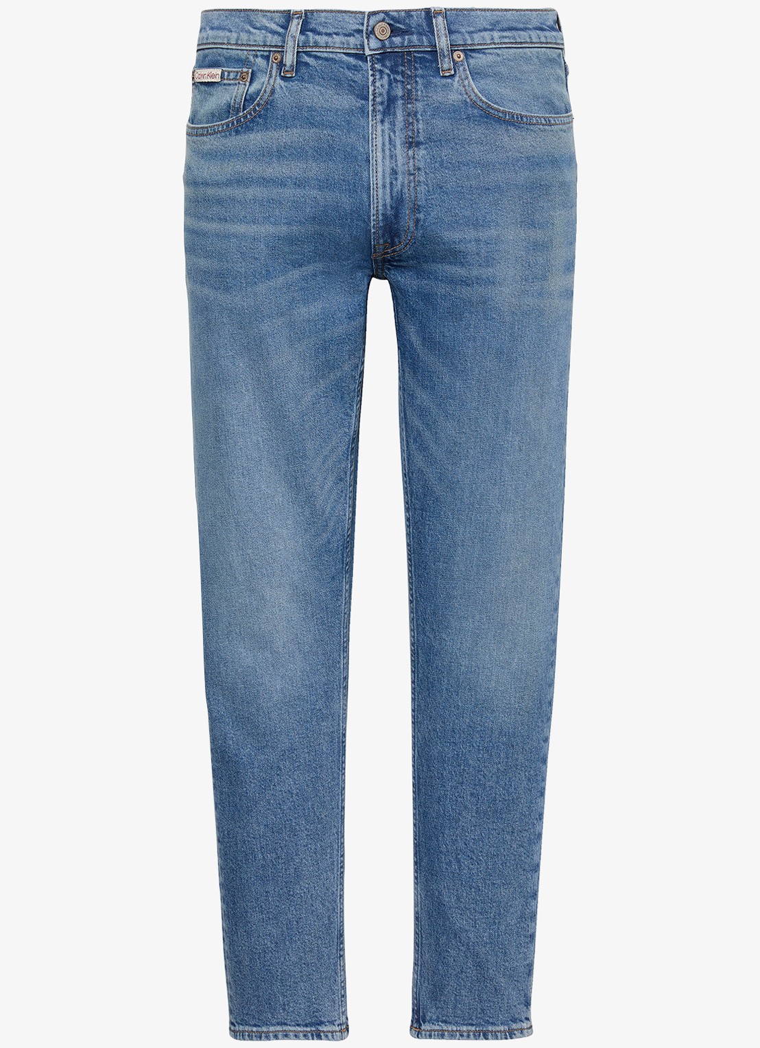 Calvin Klein Tapered fit jeans met medium wassing - voorkant 2 denim