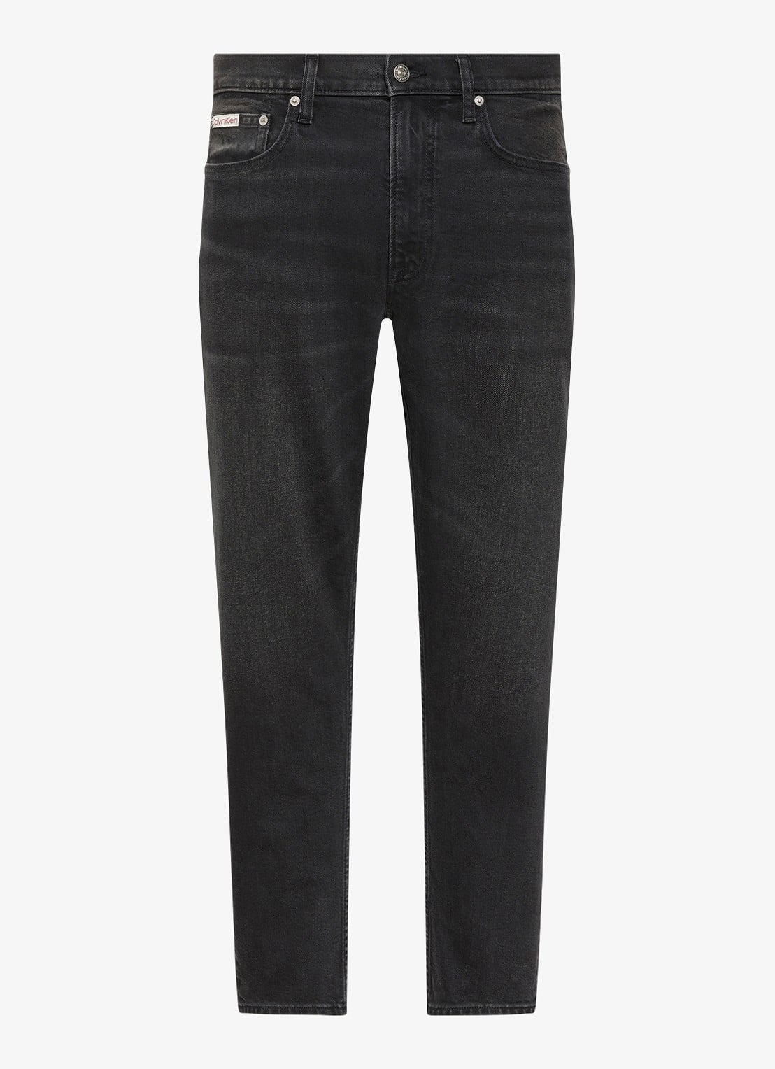 Calvin Klein Tapered fit jeans met steekzakken - voorkant donkergrijs