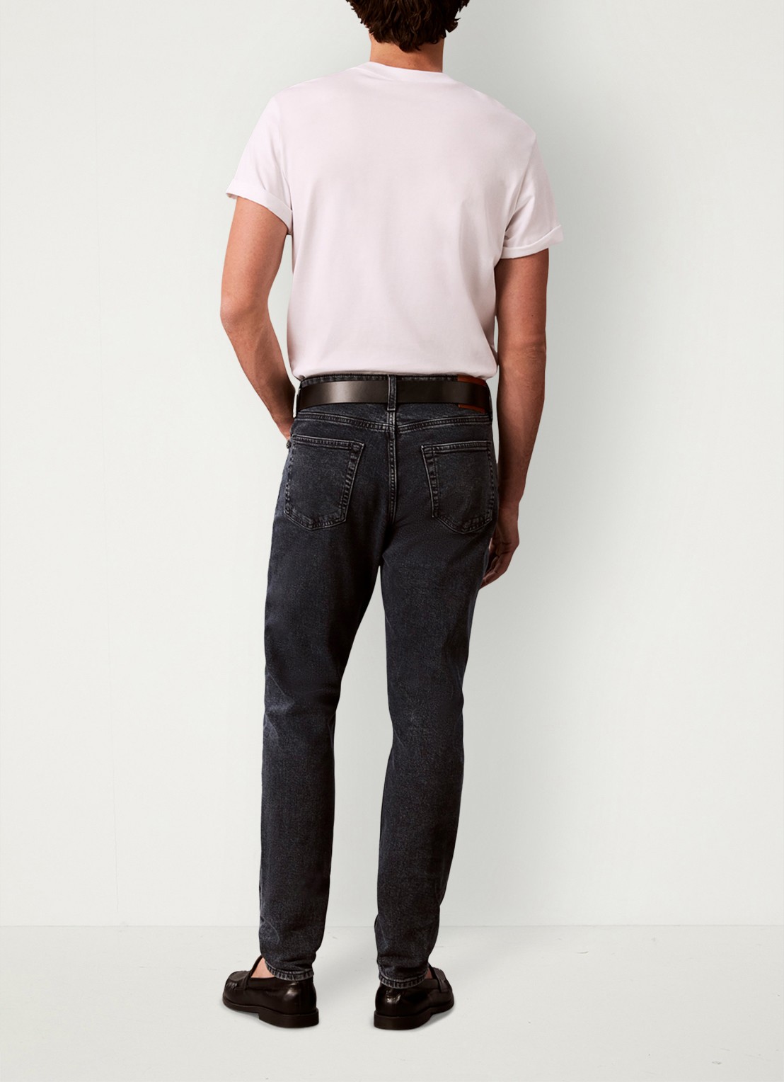 Calvin Klein Tapered fit jeans met steekzakken - achterkant denim