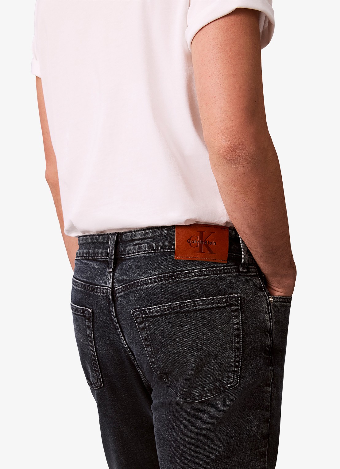 Calvin Klein Tapered fit jeans met steekzakken - detail 4 denim