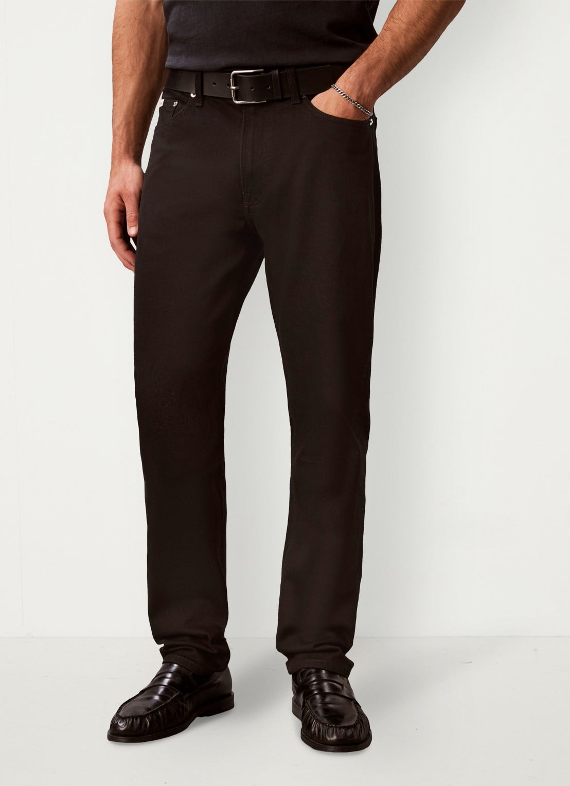 Calvin Klein Tapered fit jeans met steekzakken - detail 2 zwart