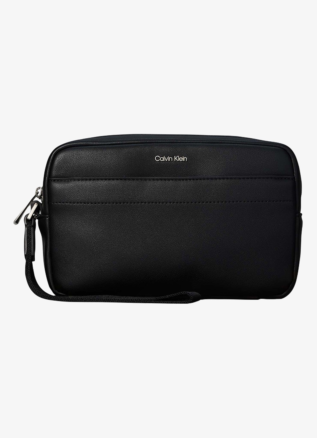 Calvin Klein Toilettas met logo - voorkant 3 zwart