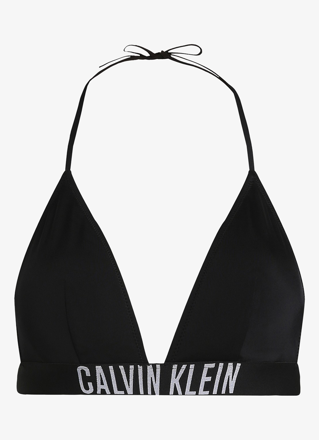 Calvin Klein Triangle bikinitop met logo en uitneembare vulling - voorkant 2 zwart
