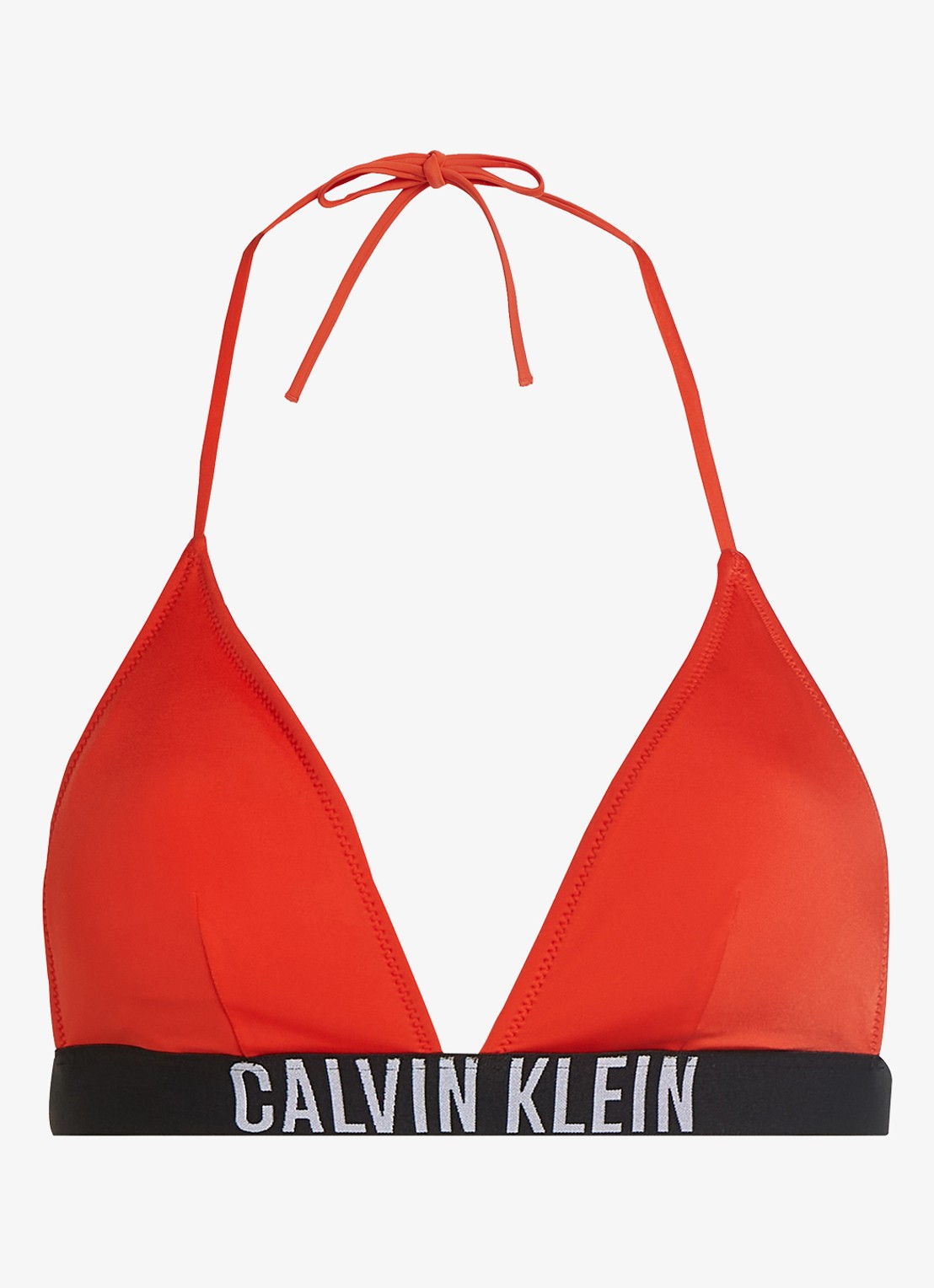 Calvin Klein Triangle bikinitop met logo en uitneembare vulling - voorkant 2 rood