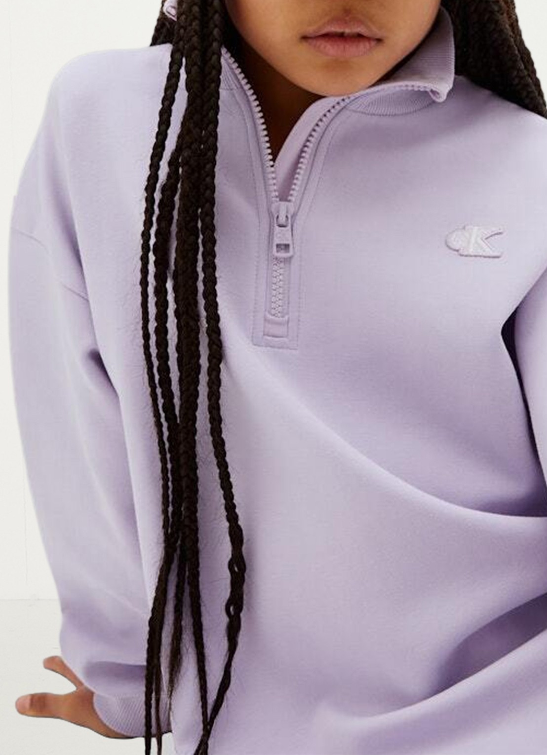 Calvin Klein Trui jurk met logo - detail lila