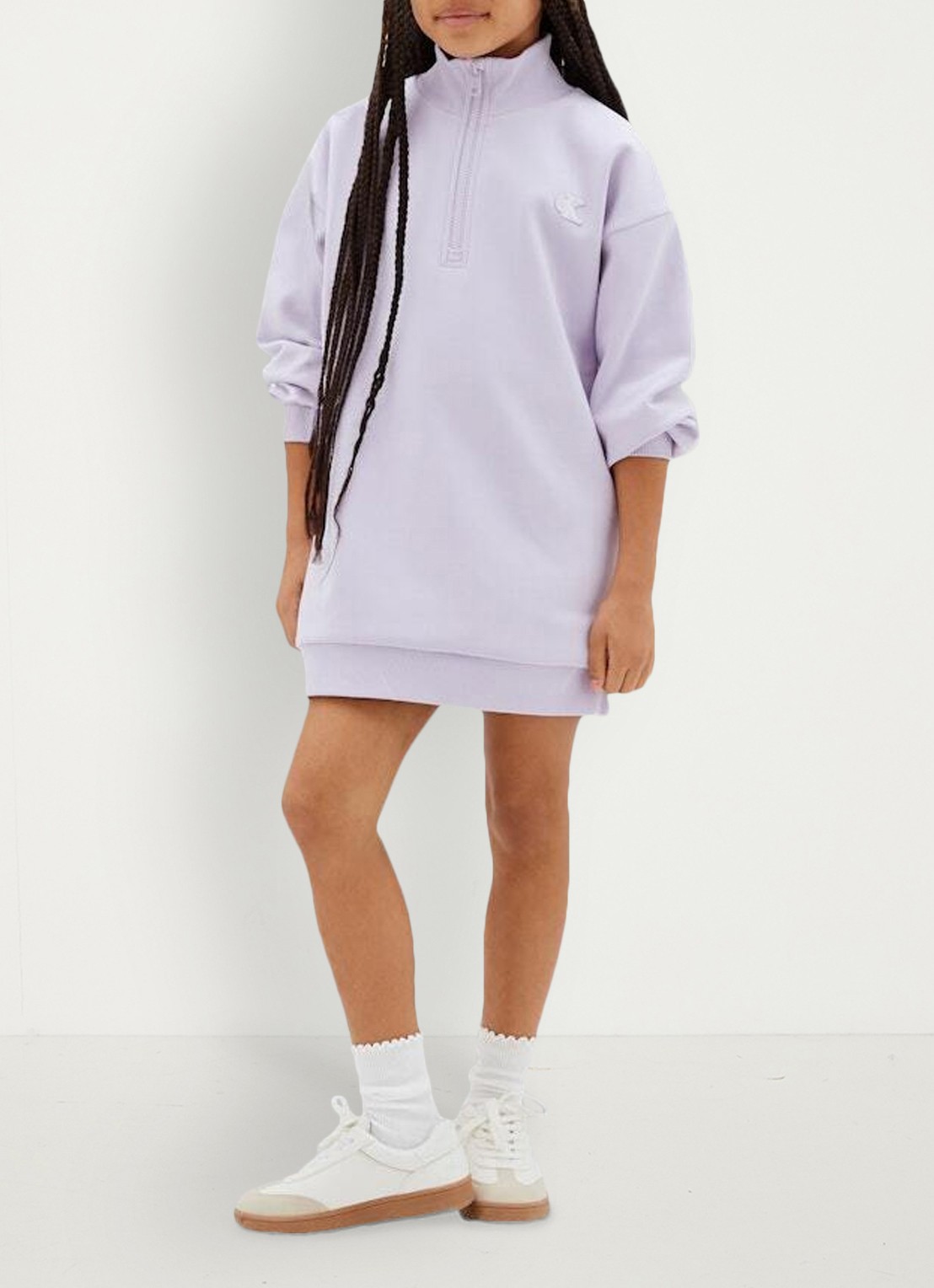 Calvin Klein Trui jurk met logo - voorkant 5 lila