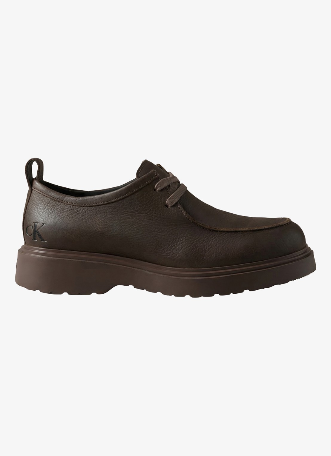 Calvin Klein Veterschoen met logo - voorkant donkerbruin