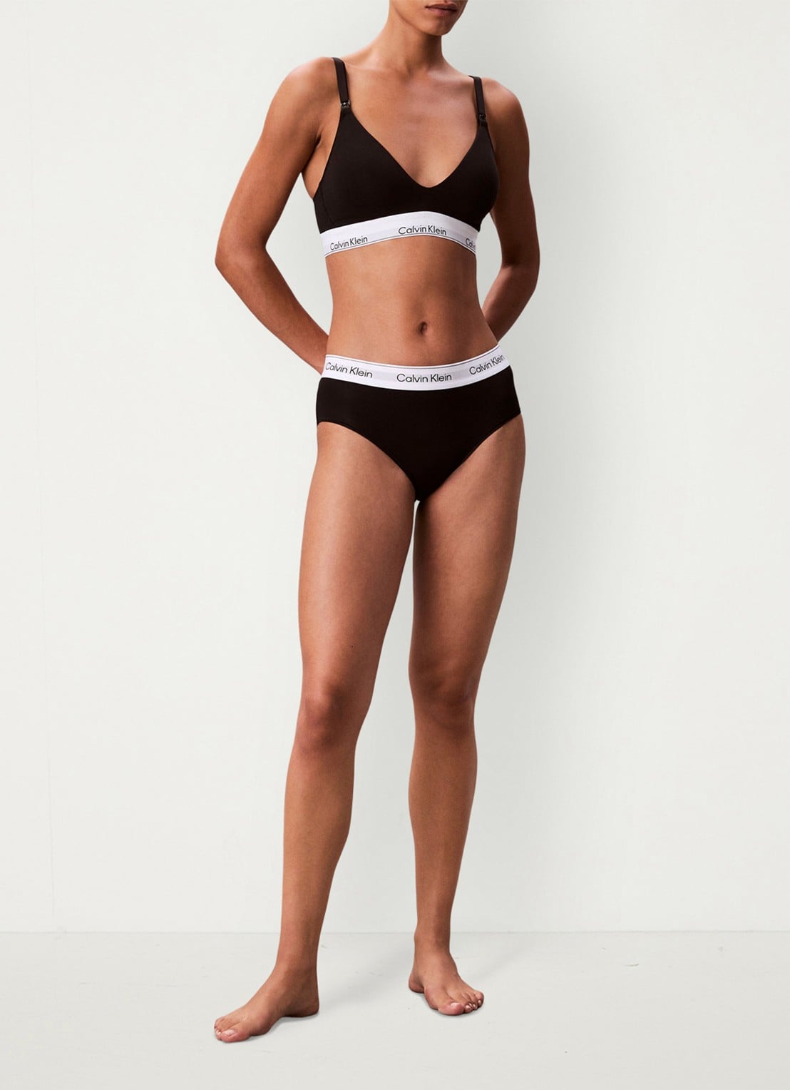 Calvin Klein Voedings bralette met logoband - detail 4 zwart