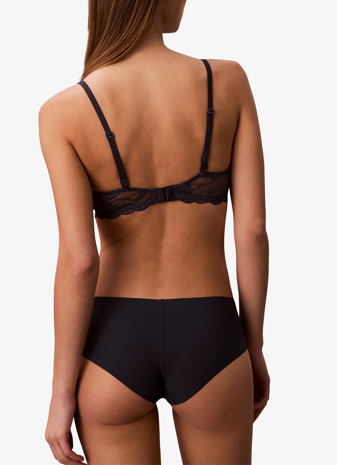 Calvin Klein Voorgevormde bh met kant - achterkant 4 donkerblauw
