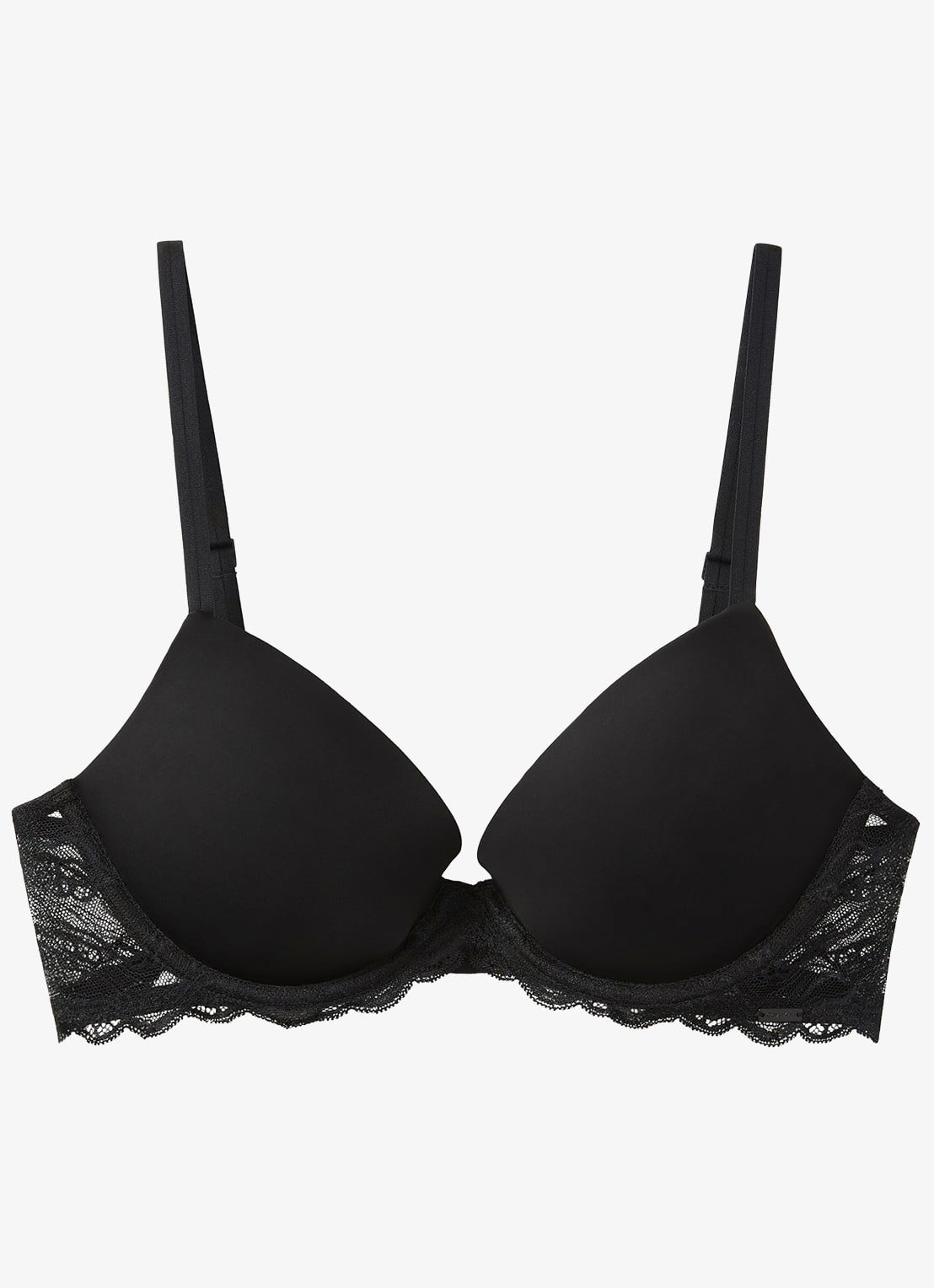 Calvin Klein Voorgevormde bh met kant - voorkant 3 zwart