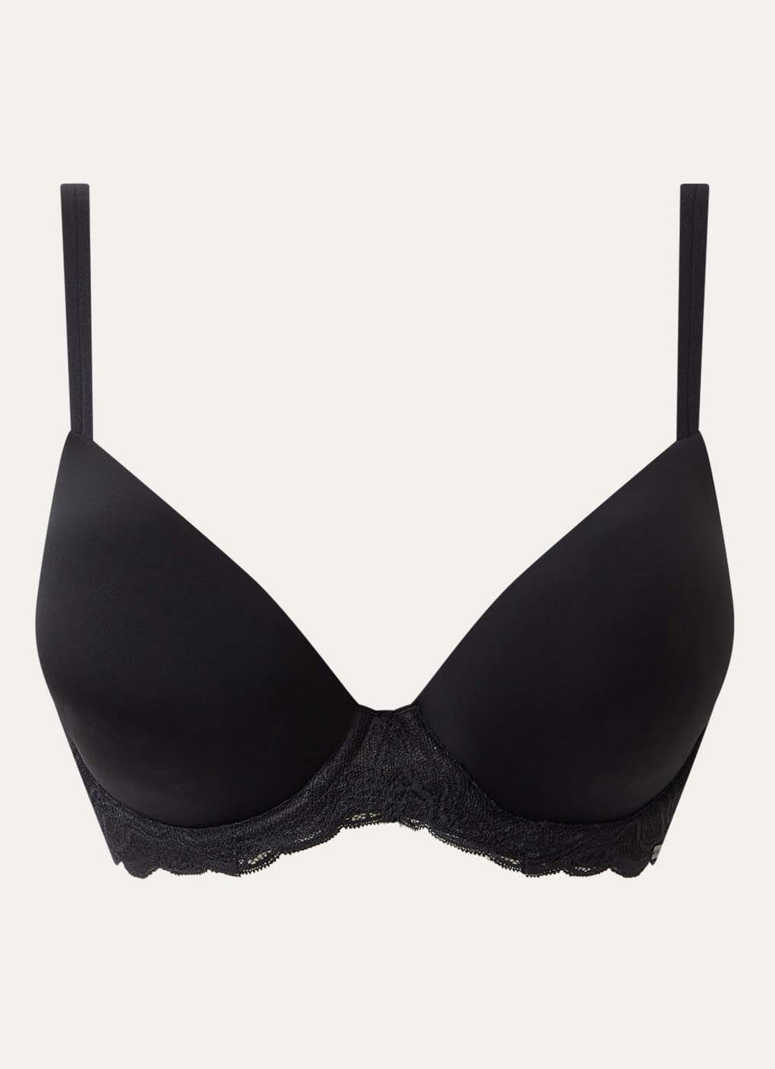 Calvin Klein Voorgevormde bh met kant - voorkant 5 zwart
