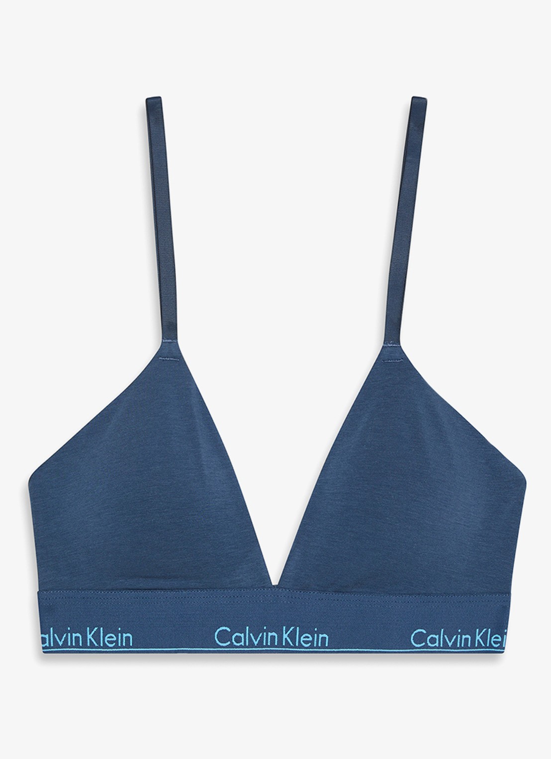 Calvin Klein Voorgevormde bralette met logoband - voorkant donkerblauw