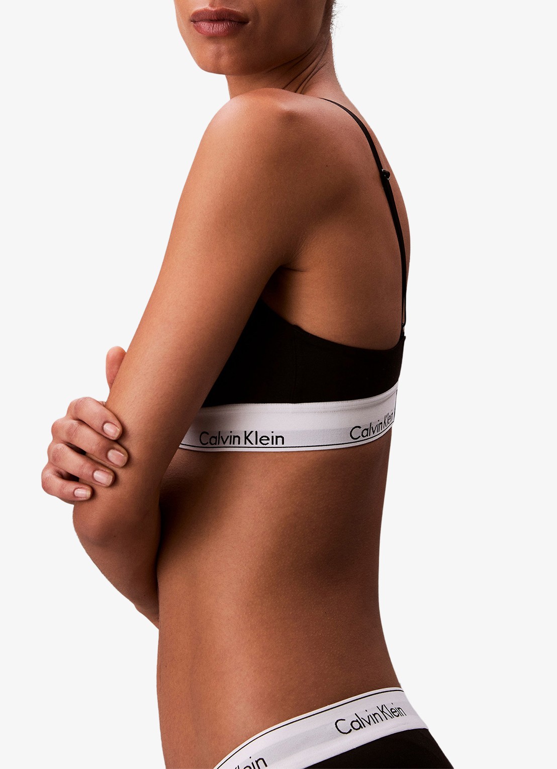 Calvin Klein Voorgevormde bralette met logoband - detail 6 zwart