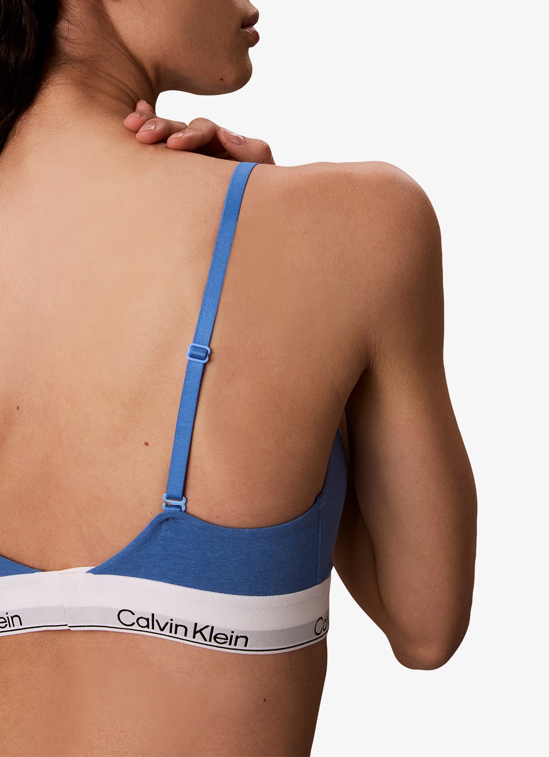 Calvin Klein Voorgevormde bralette met logoband - detail 5 poseidon blue-c2l