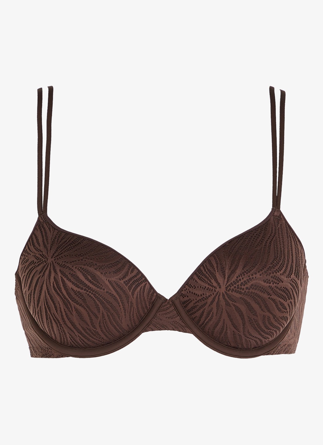 Calvin Klein Voorgevormde demi bh met overlay van mesh - voorkant 3 nymph's thigh / roze