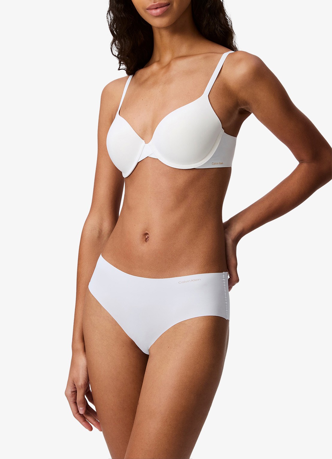 Calvin Klein Voorgevormde effen bh  - voorkant 9 wit
