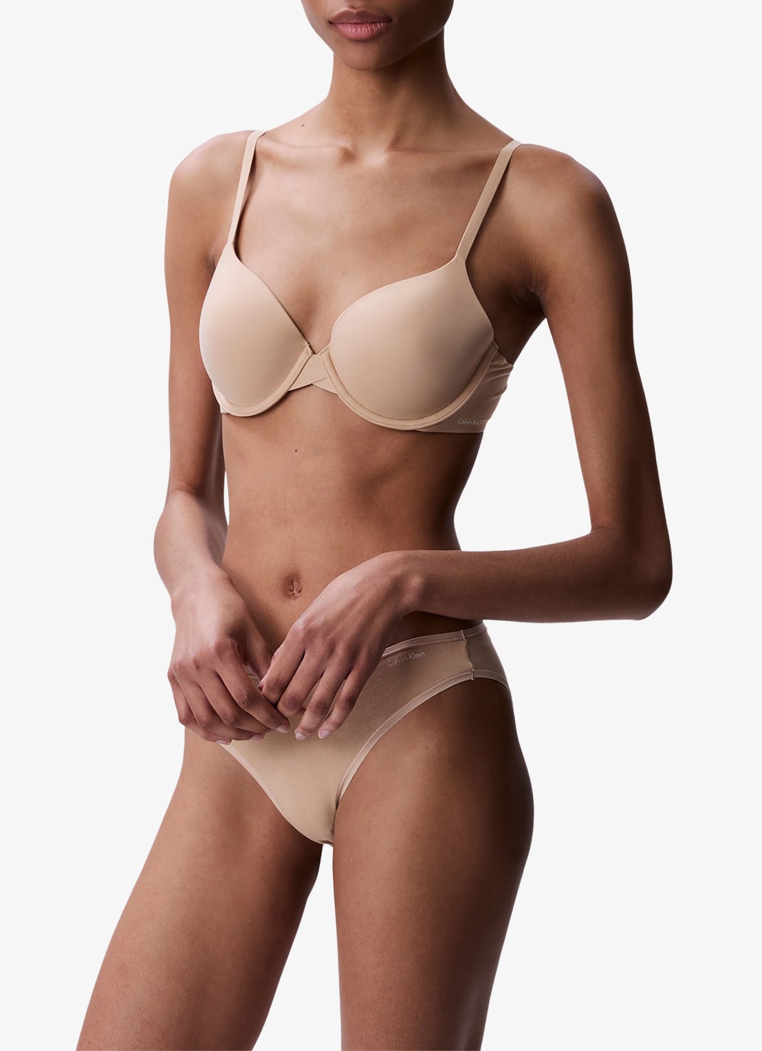 Calvin Klein Voorgevormde effen bh  - detail cedar-7ns / beige