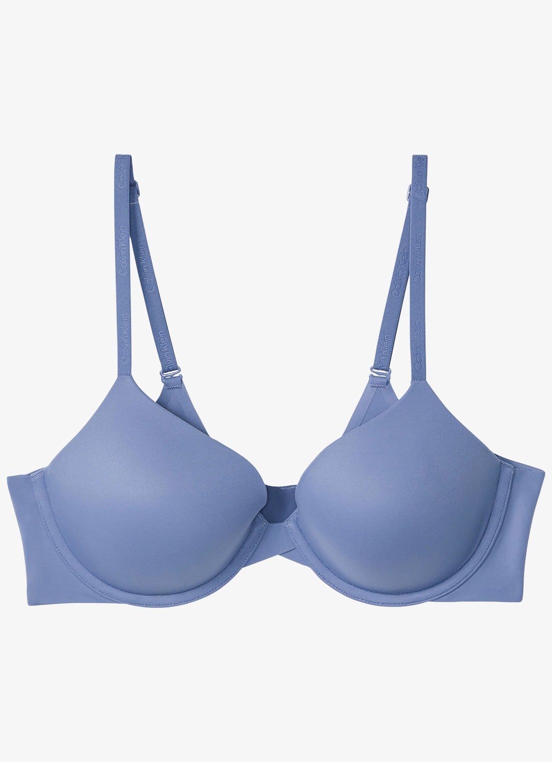 Calvin Klein Voorgevormde effen bh  - voorkant 5 blue tulip-44j / blauw