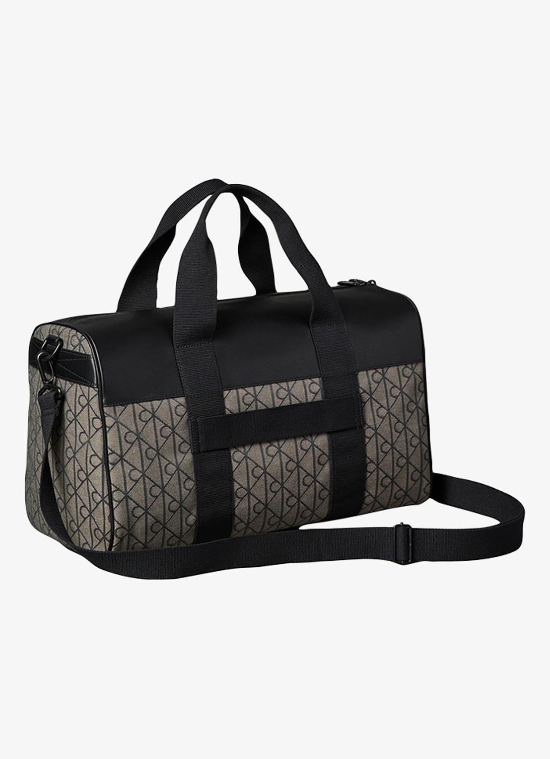 Calvin Klein Weekendtas met logoprint - voorkant lotus beige / black aop-7ul /  zwart
