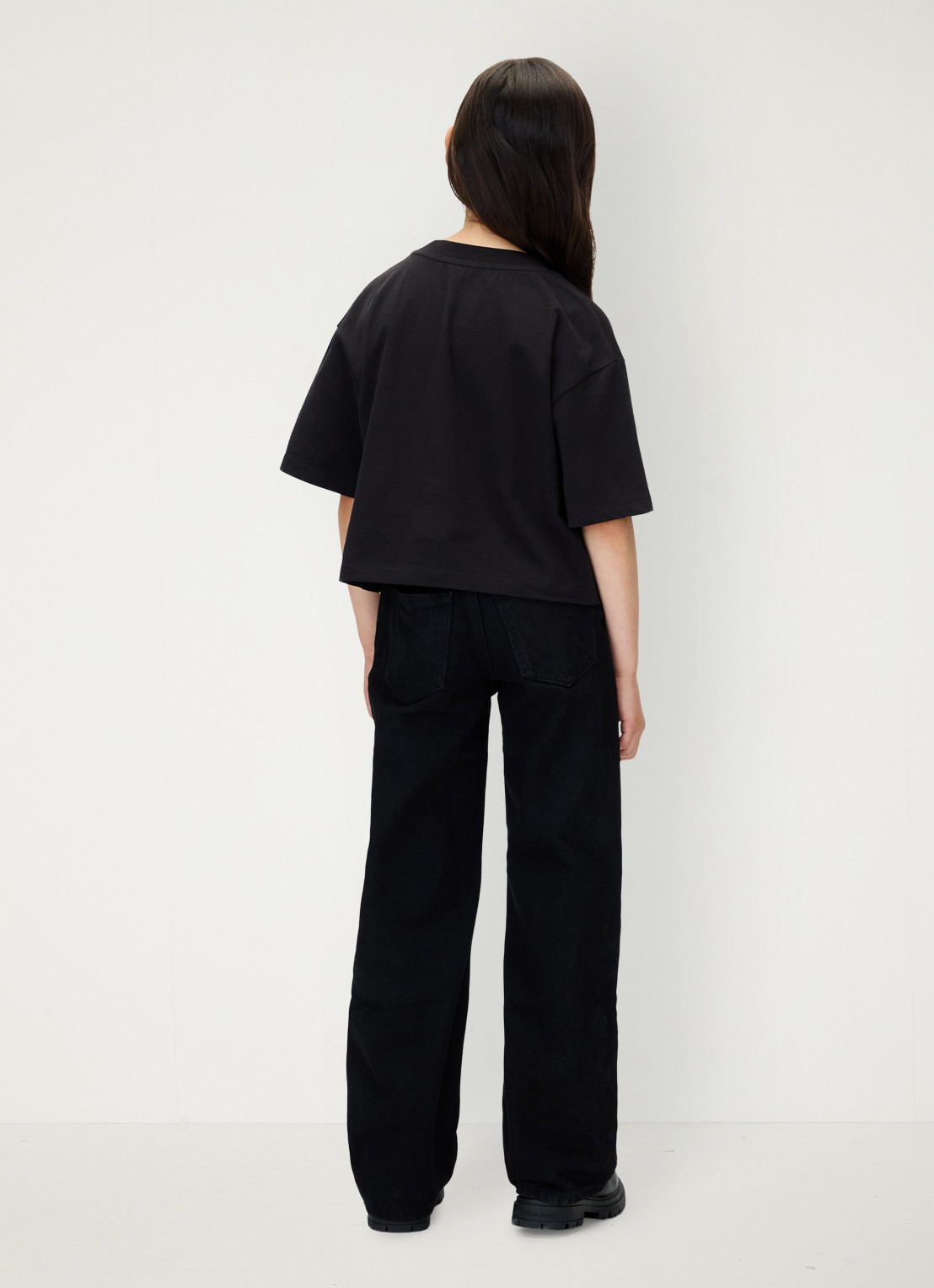 Calvin Klein Wide fit jeans met steekzakken - achterkant zwart