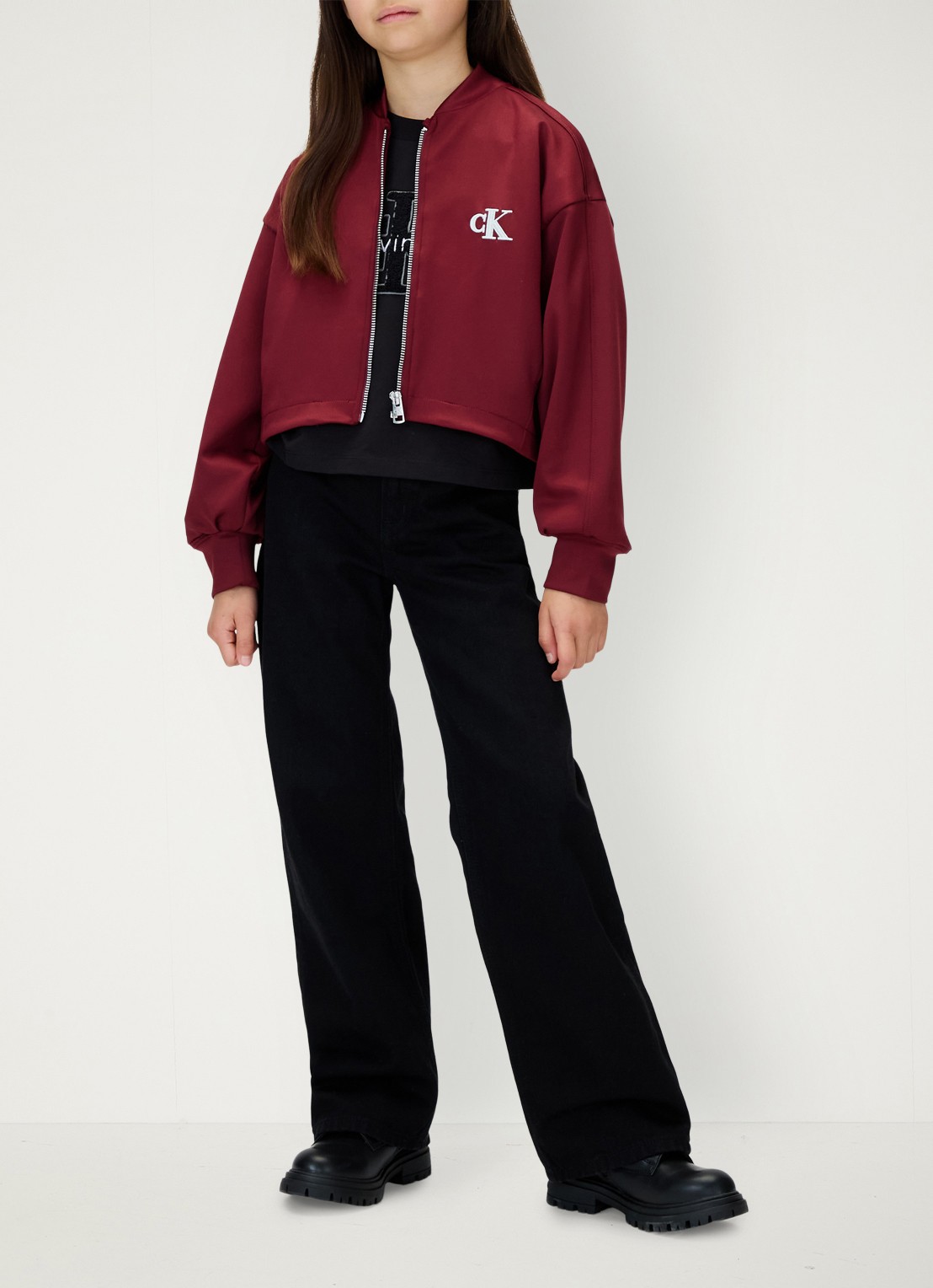 Calvin Klein Wide fit jeans met steekzakken - detail 5 zwart