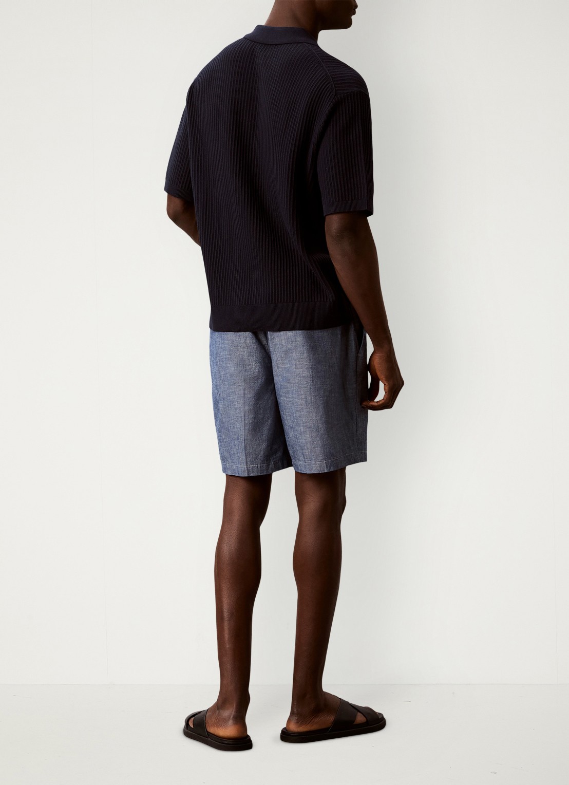 Calvin Klein Wide fit korte broek met logo - achterkant blue descent-c32 /  lichtblauw