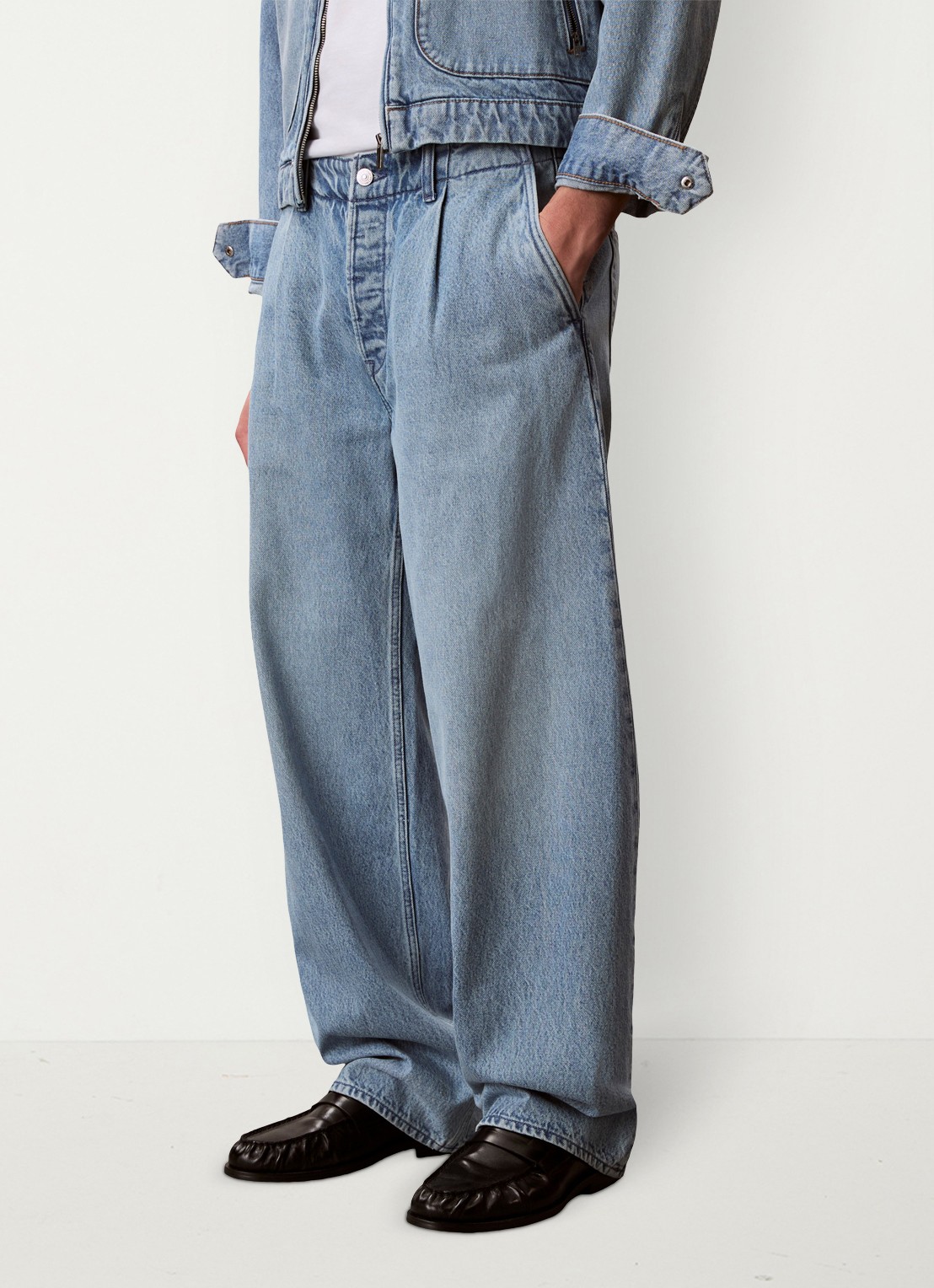 Calvin Klein Wide leg jeans met steekzakken - detail 3 indigo