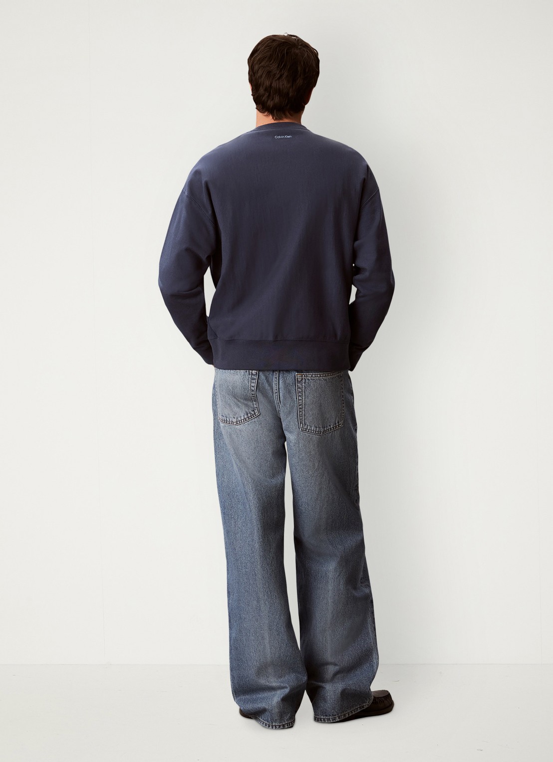 Calvin Klein Wide leg jeans met steekzakken - achterkant 7 harper blue-xaj /  blauw