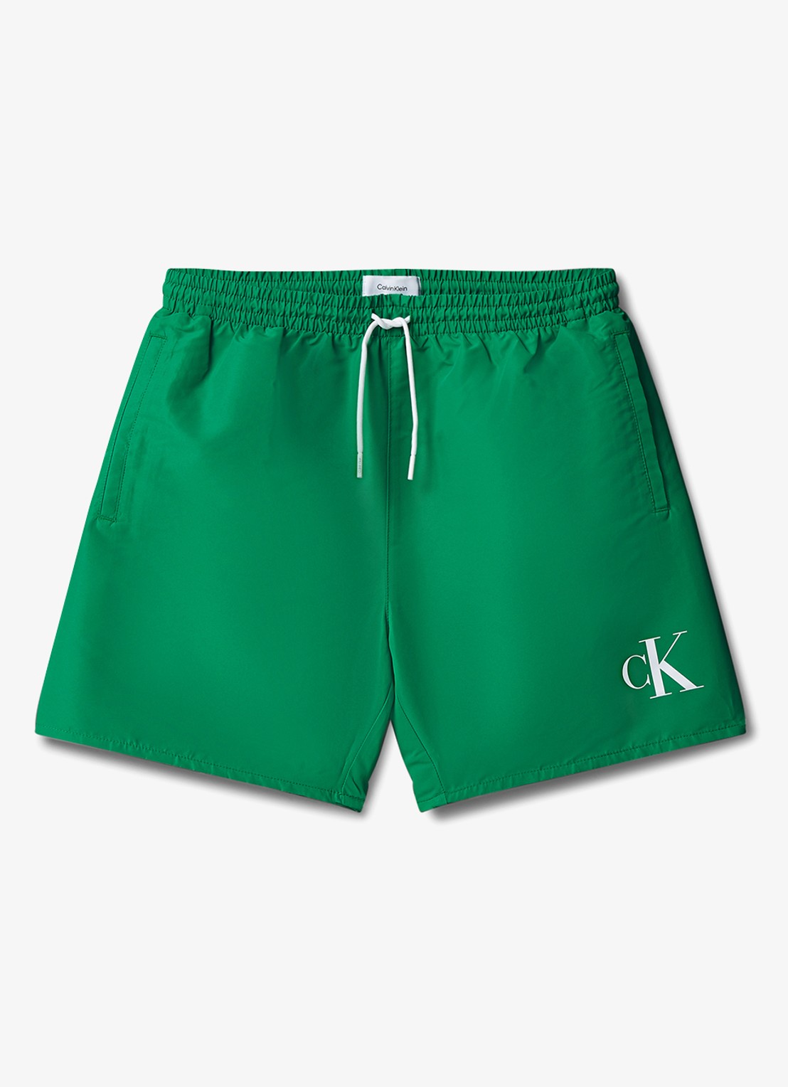 Calvin Klein Zwemshorts met logo en trekkoord - voorkant 2 groen