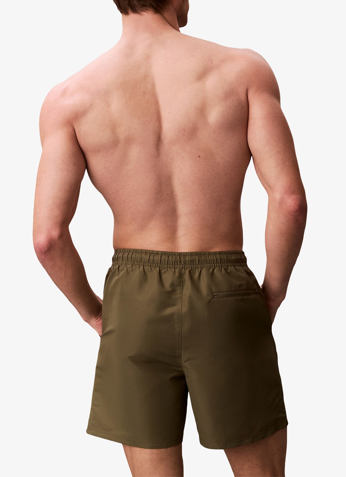 Calvin Klein Zwemshorts met logo en trekkoord - achterkant groen