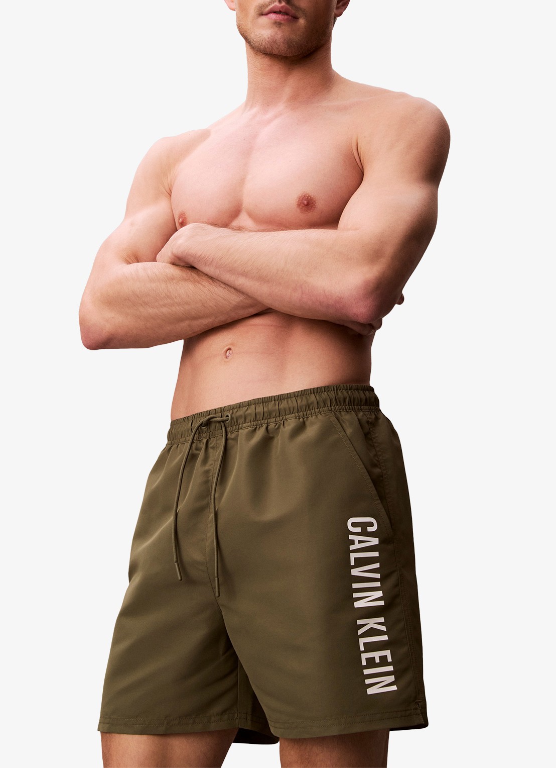 Calvin Klein Zwemshorts met logo en trekkoord - detail 4 groen