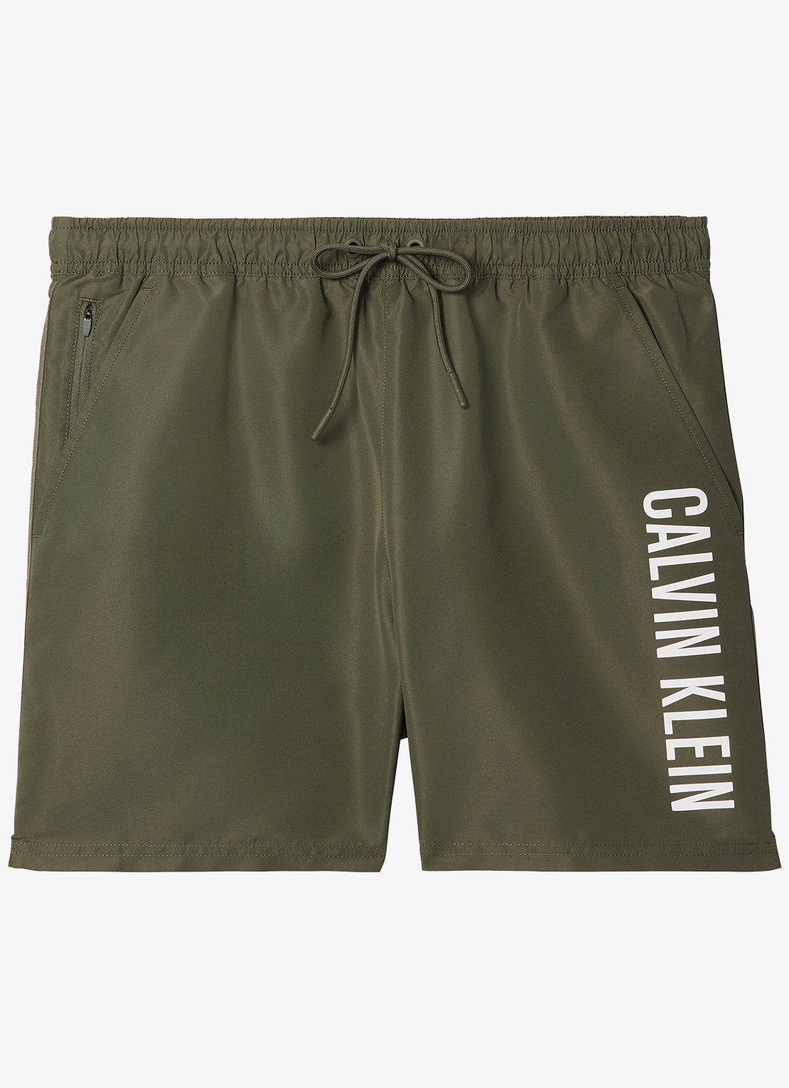 Calvin Klein Zwemshorts met logo en trekkoord - voorkant 5 groen
