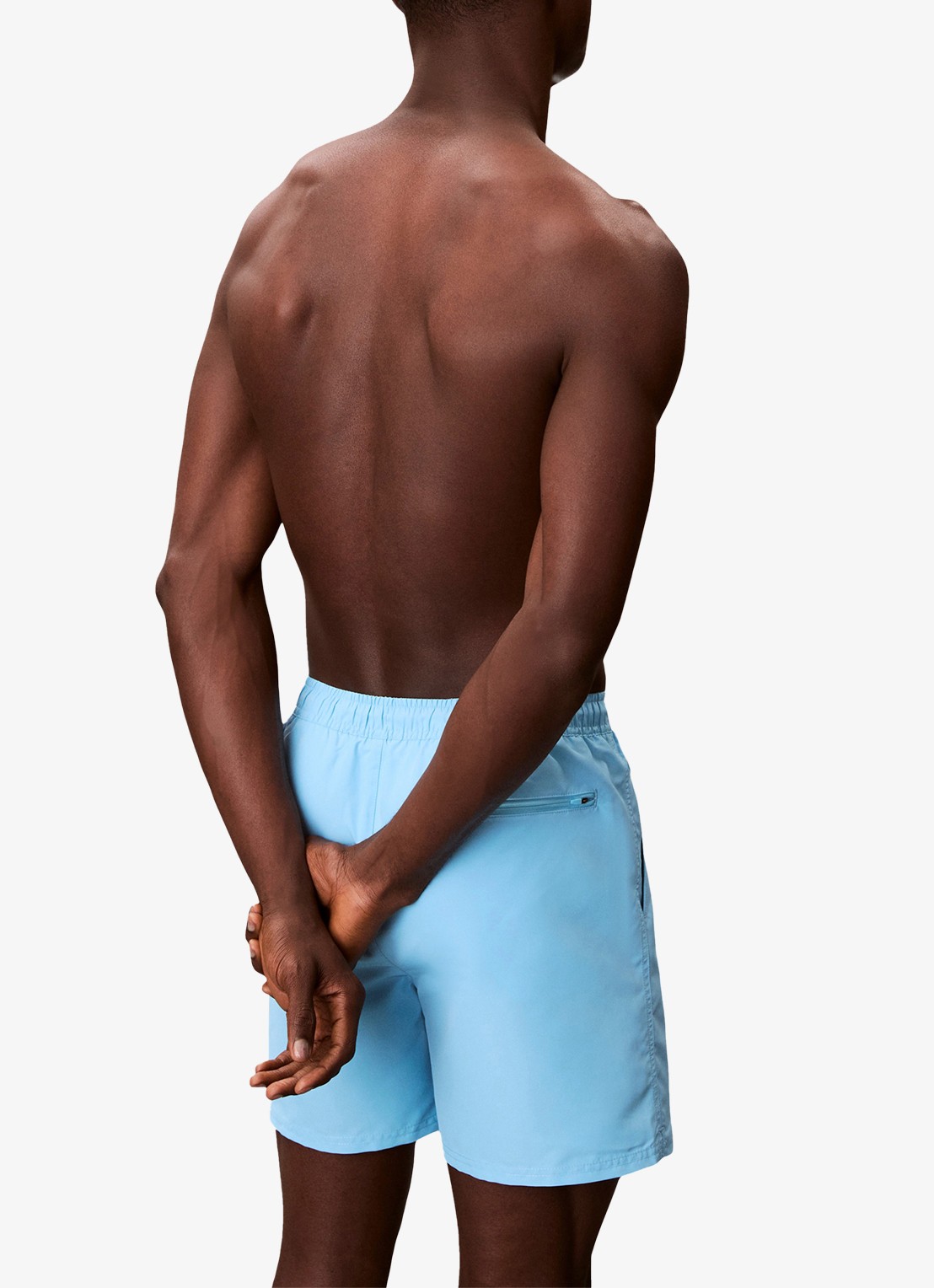 Calvin Klein Zwemshorts met logo en trekkoord - achterkant 3 blauw