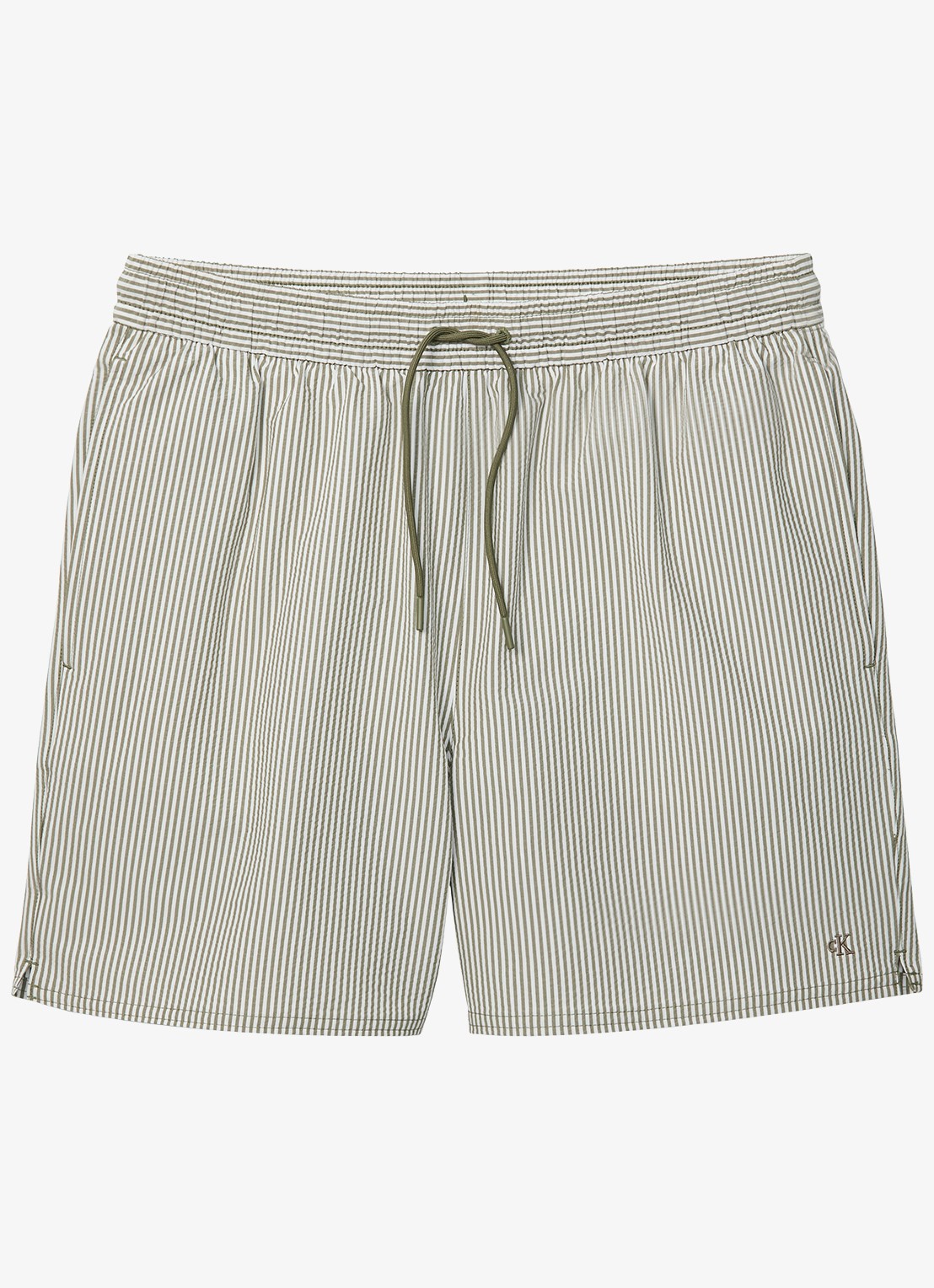 Calvin Klein Zwemshorts met logo en trekkoord - voorkant 5 beige