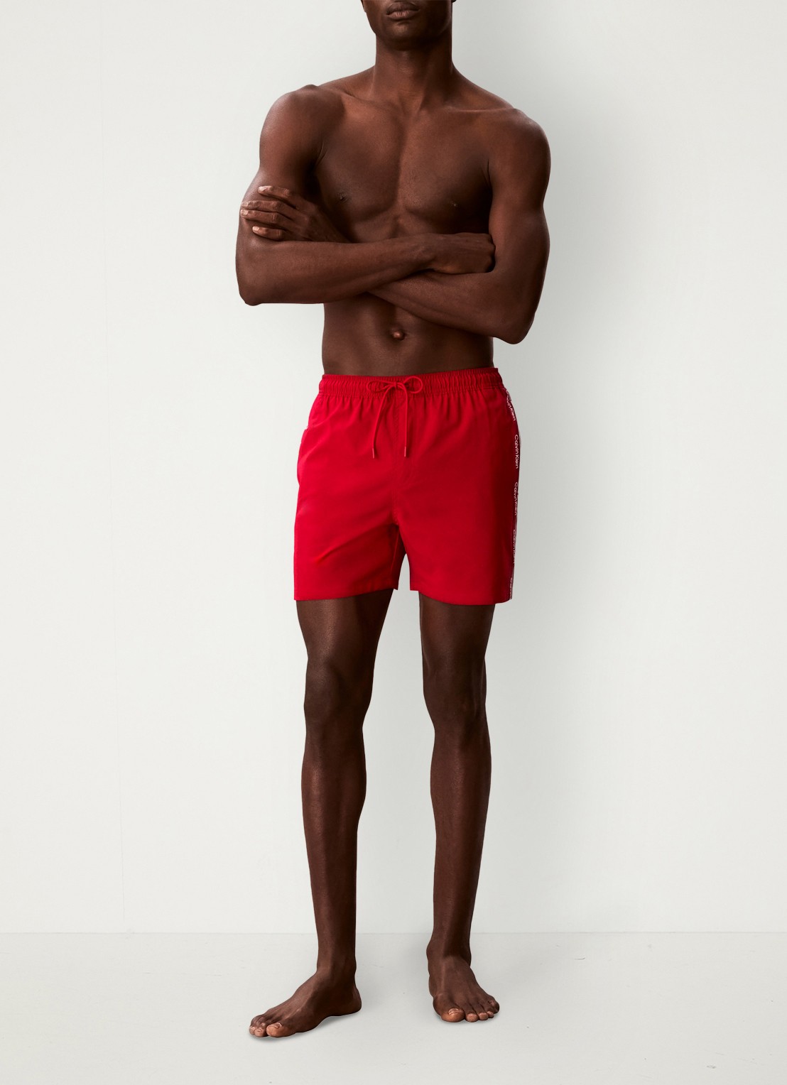 Calvin Klein Zwemshorts met logo en trekkoord - voorkant 5 rood