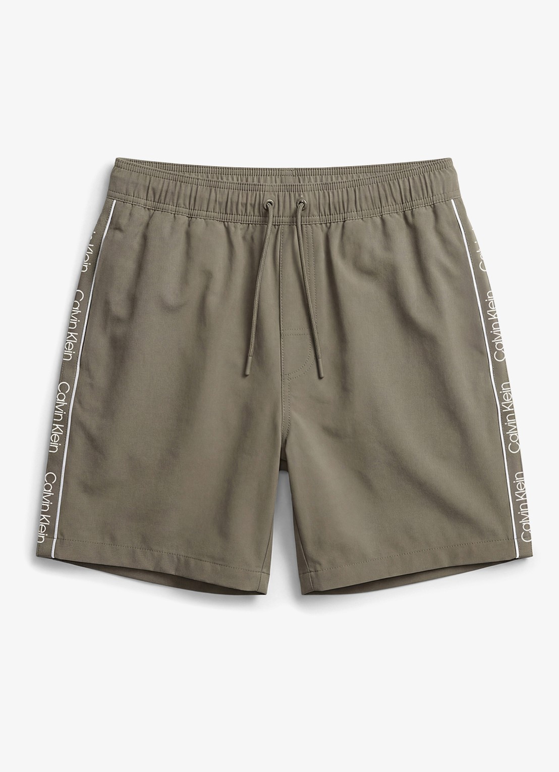 Calvin Klein Zwemshorts met logo en trekkoord - voorkant 2 groen