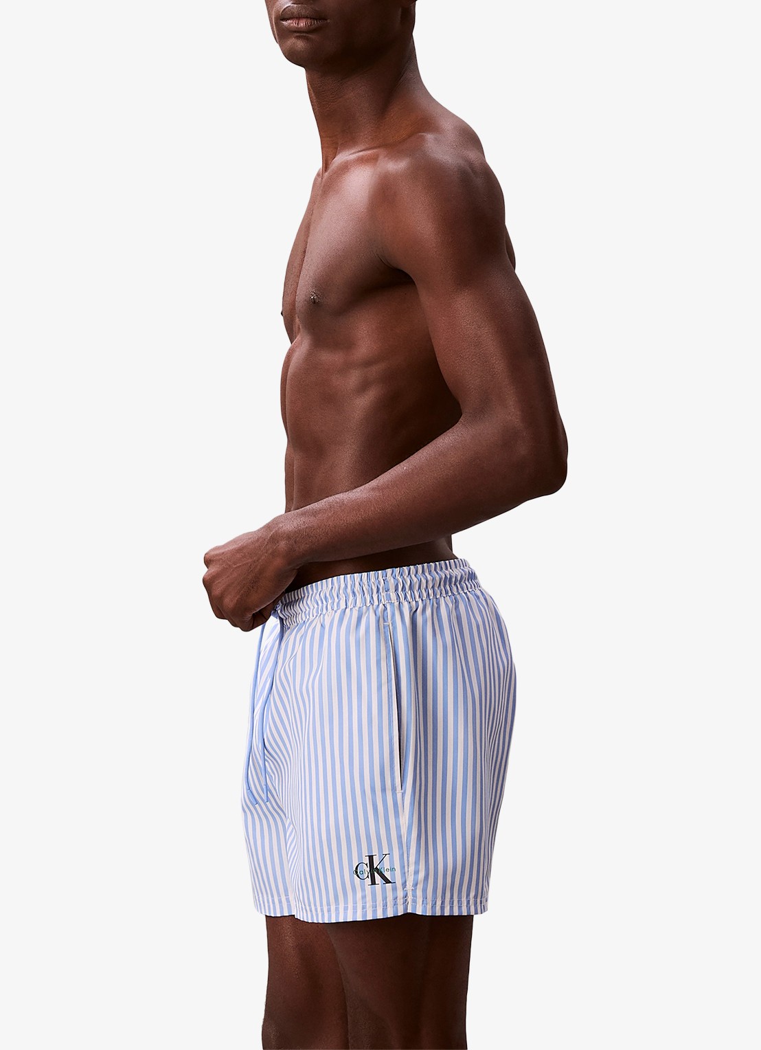 Calvin Klein Zwemshorts met logo en trekkoord - detail 3 lichtblauw