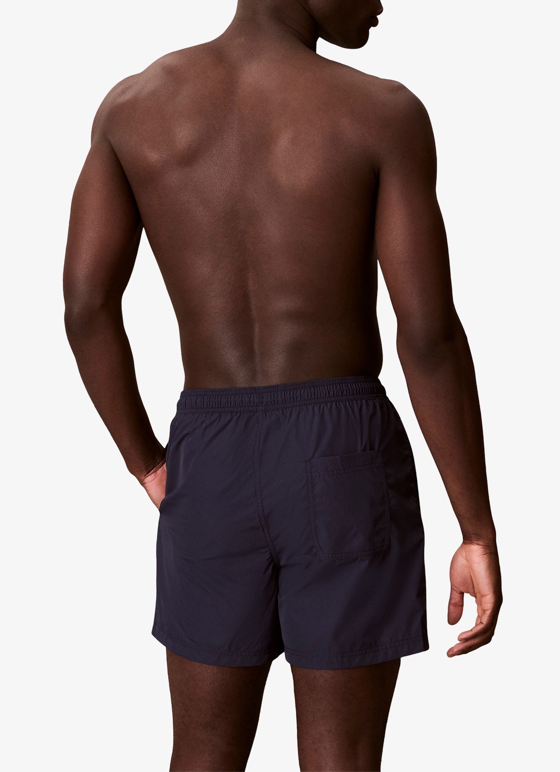 Calvin Klein Zwemshorts met logo en trekkoord - achterkant beige