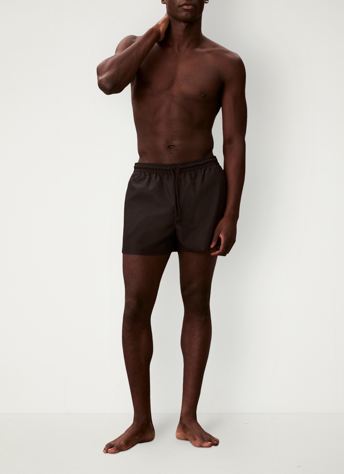 Calvin Klein Zwemshorts met logo en trekkoord - voorkant 2 zwart