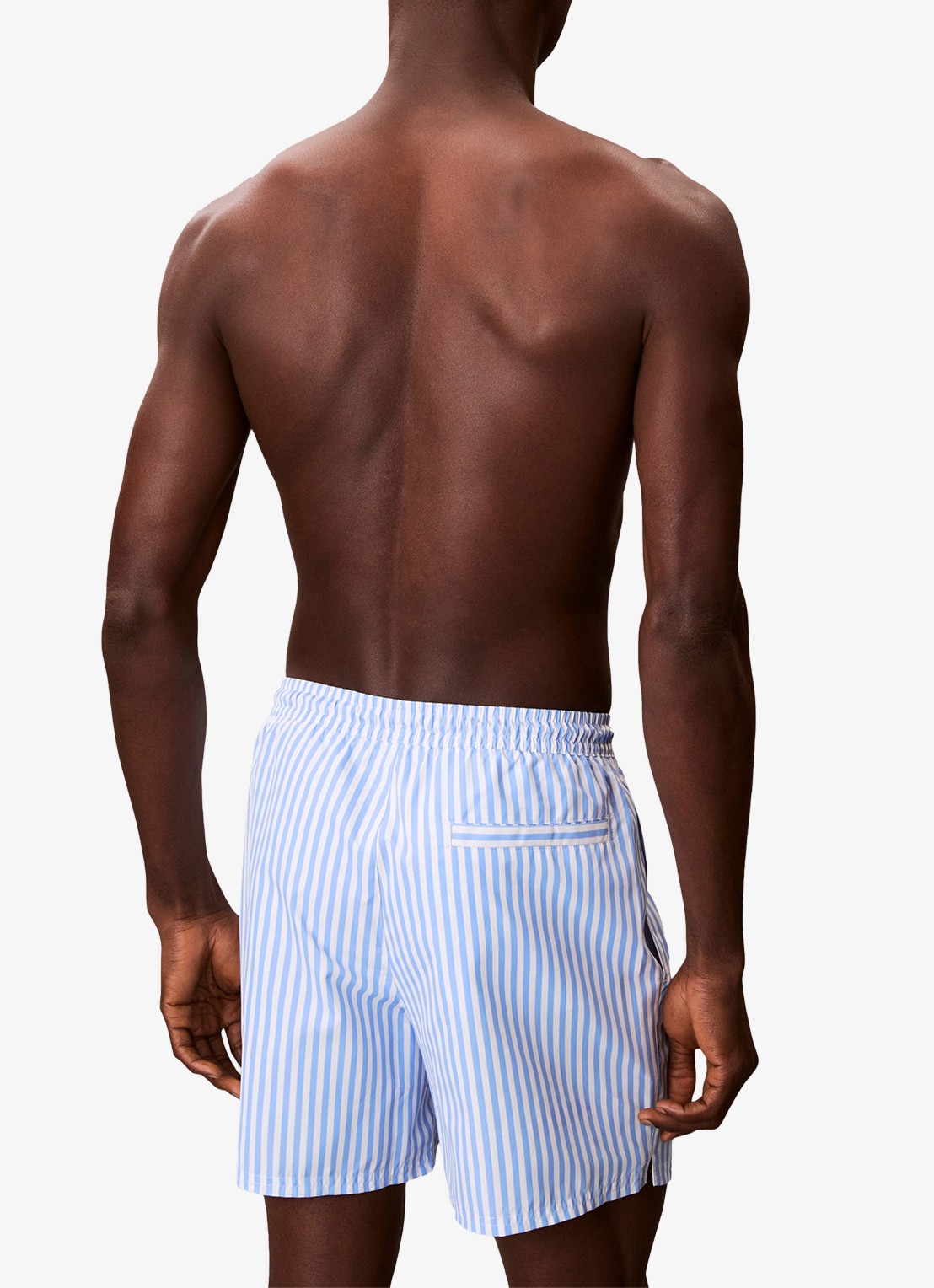 Calvin Klein Zwemshorts met logo en trekkoord - achterkant blauw
