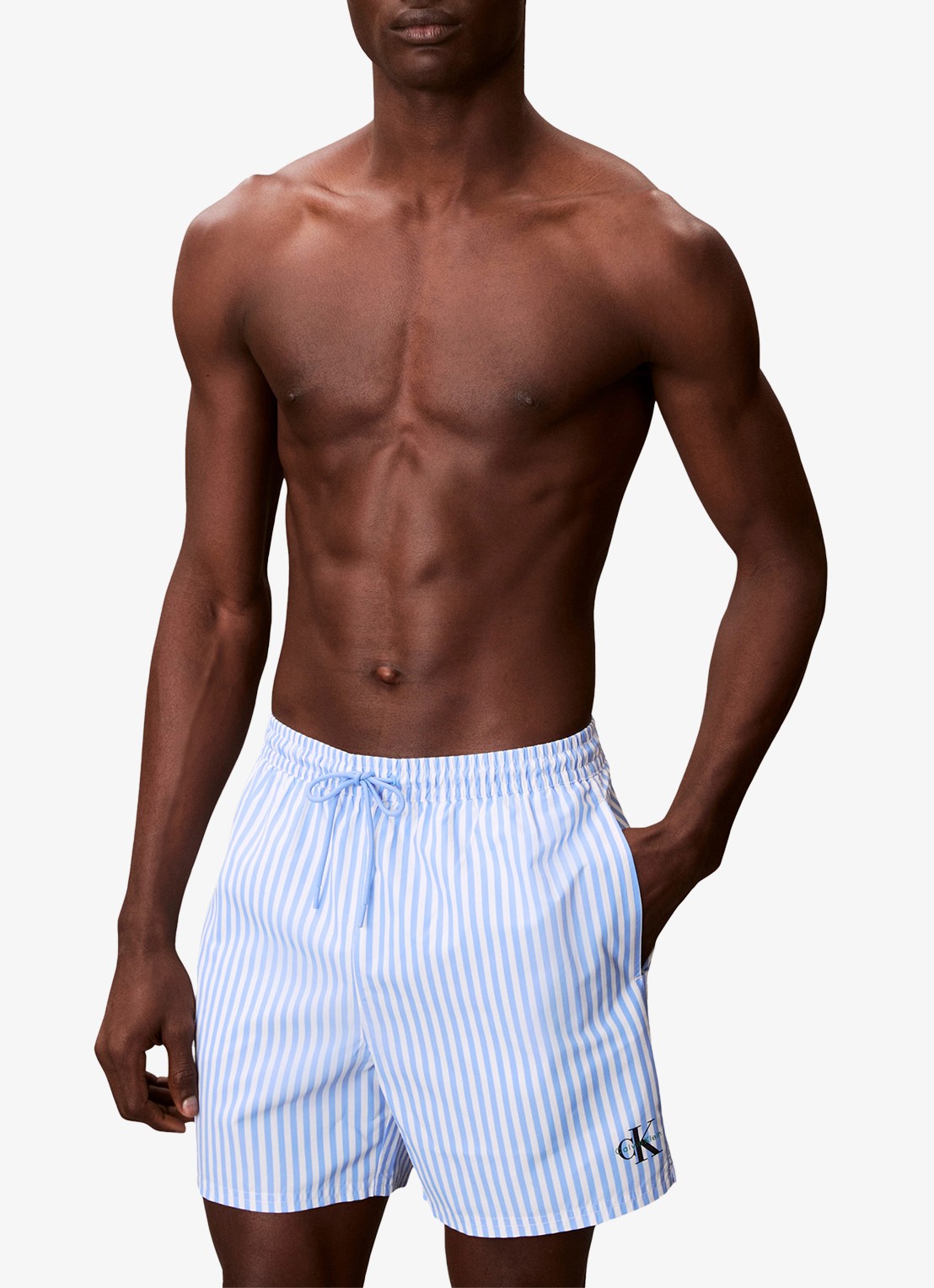 Calvin Klein Zwemshorts met logo en trekkoord - detail 2 blauw