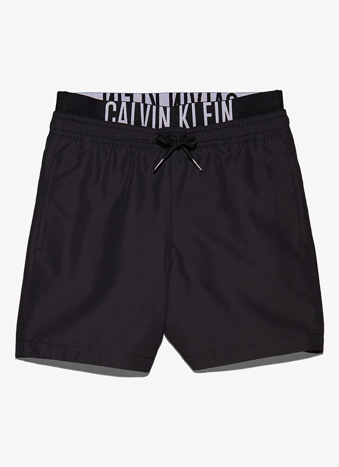 Calvin Klein Zwemshorts met logoband - voorkant 2 zwart