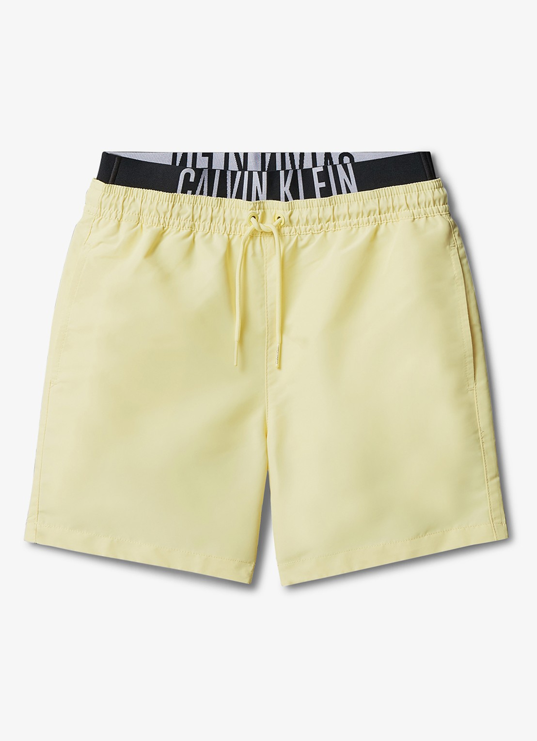 Calvin Klein Zwemshorts met logoband - voorkant lichtgeel
