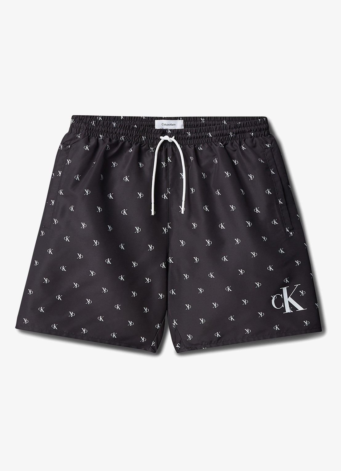 Calvin Klein Zwemshorts met logoprint - voorkant 2 zwart