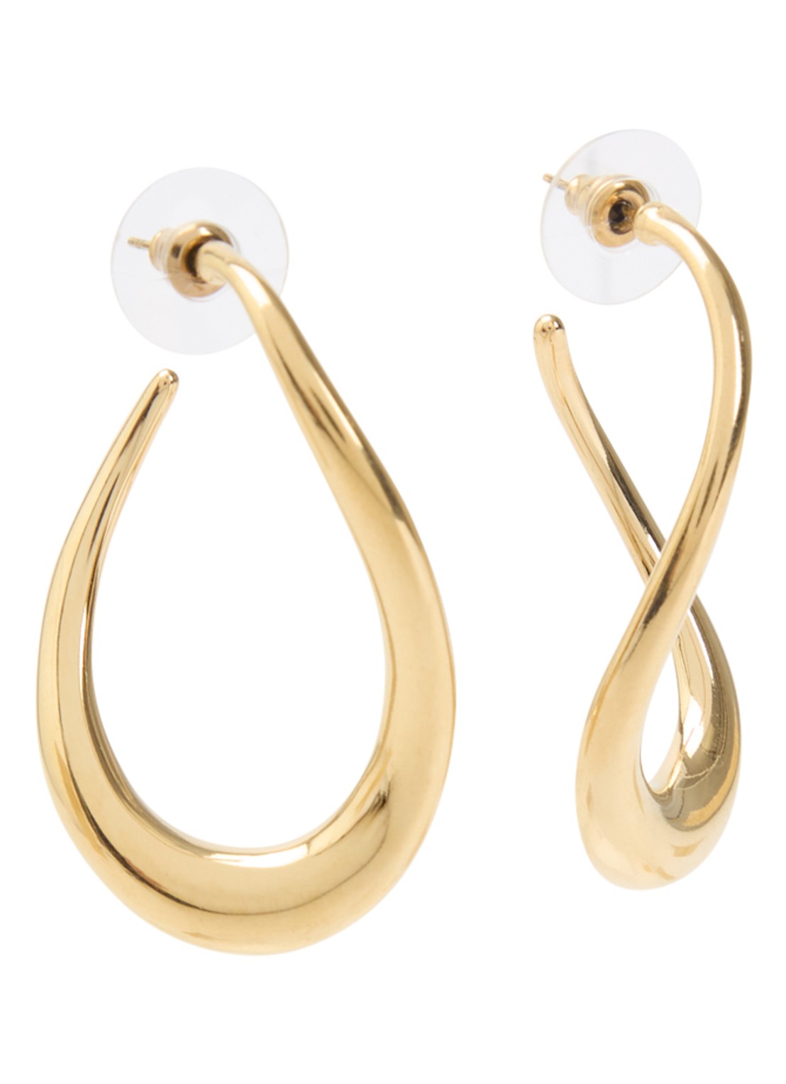 Camps & Camps Curved Creole oorstekers verguld - voorkant goud