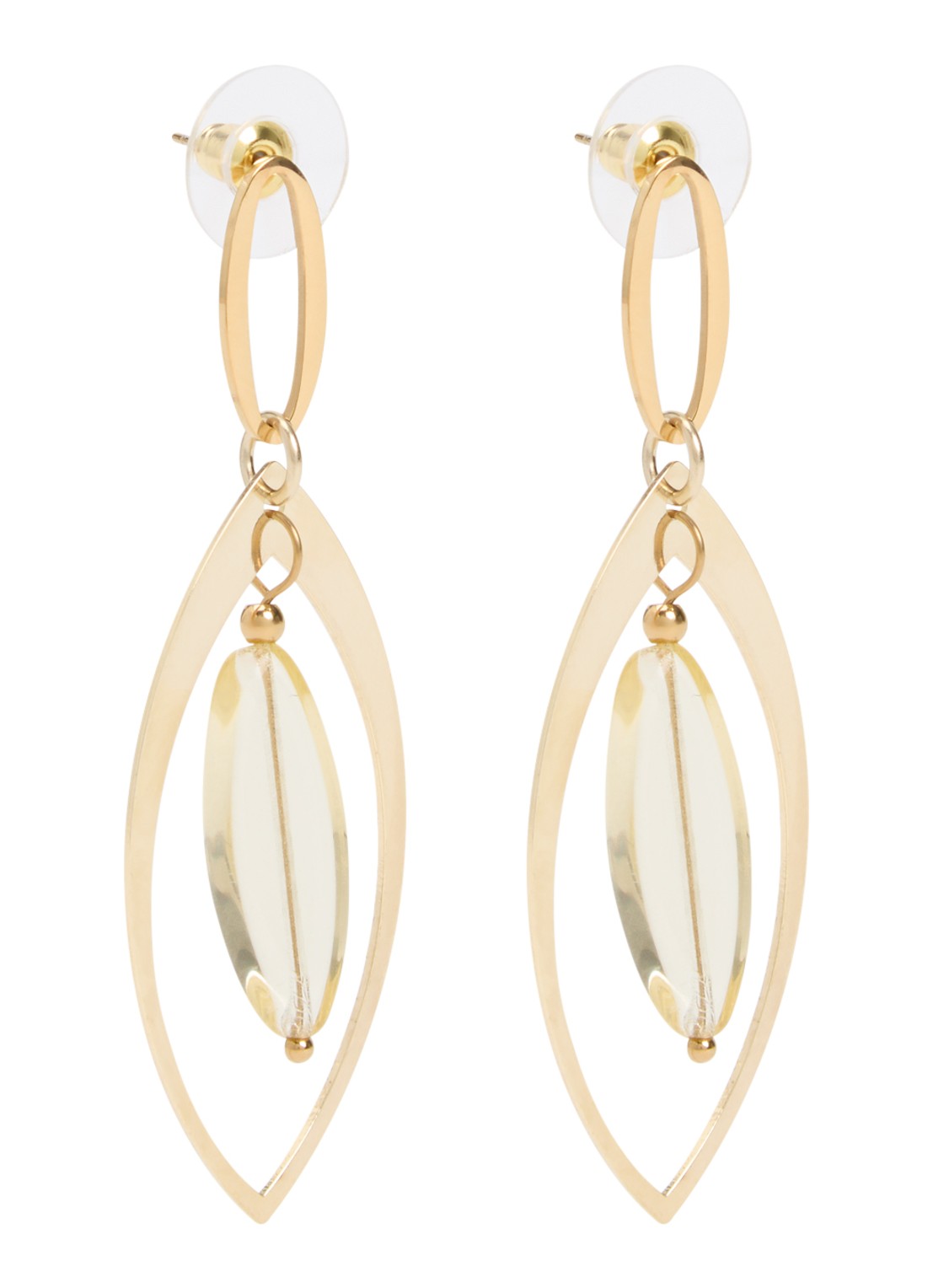 Camps & Camps Dangling oorstekers met hanger - voorkant 2 goud