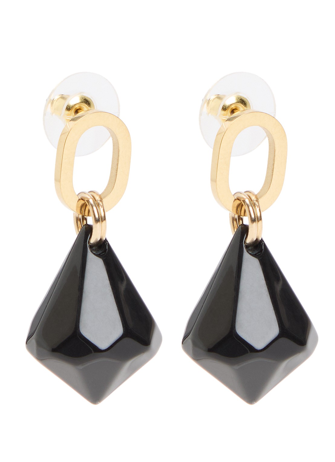 Camps & Camps Diamond Hanger oorringen verguld - voorkant goud