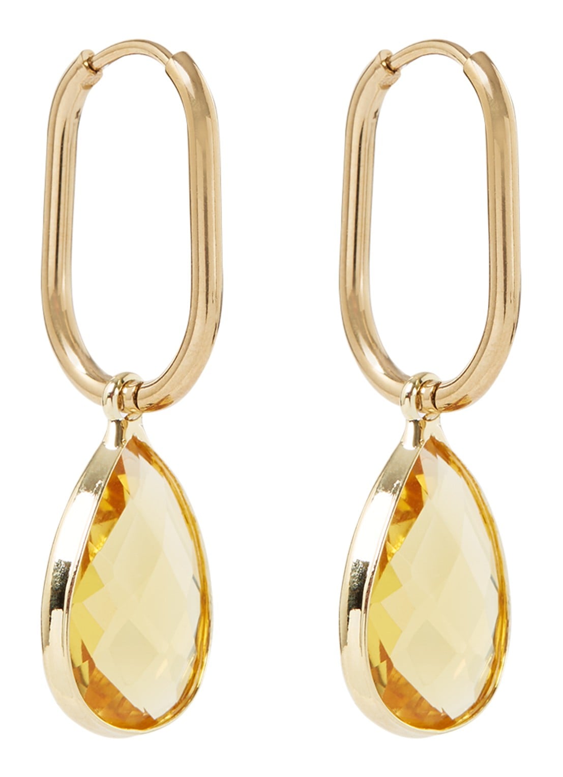 Camps & Camps Enchanting Crystal oorhangers verguld - voorkant oranje