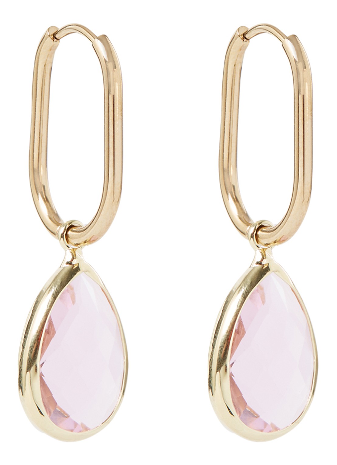 Camps & Camps Enchanting Crystal oorhangers verguld - voorkant roze
