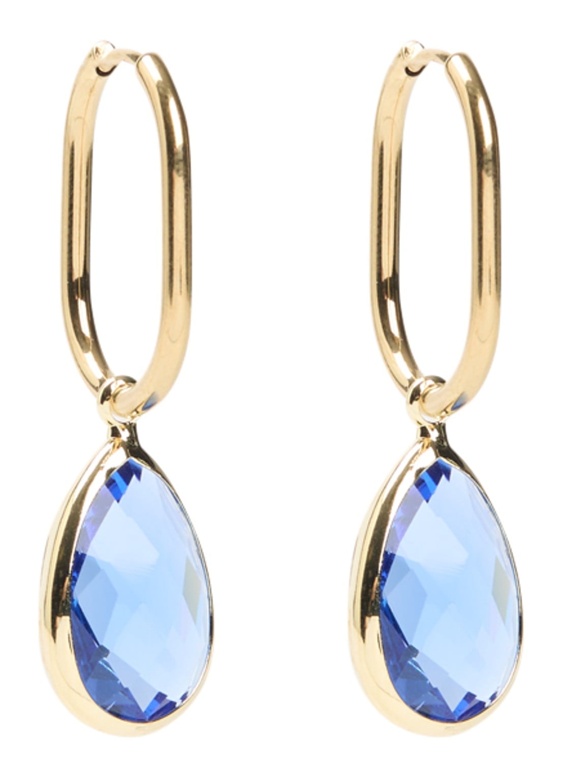 Camps & Camps Enchanting Crystal oorringen verguld - voorkant 2 blauw